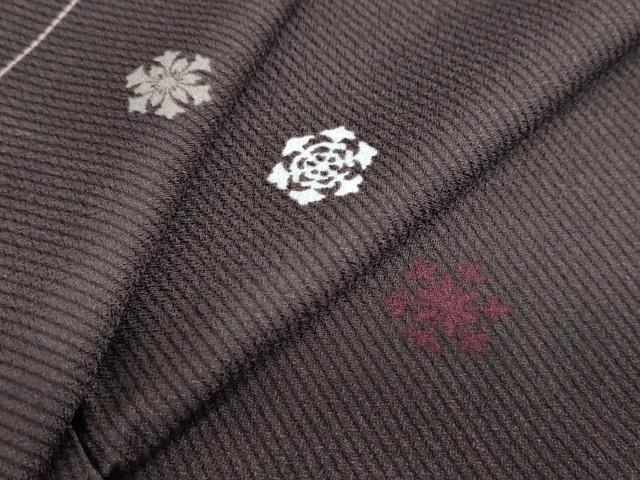 長閑やかさ屋御召しもの●小紋 雪花文 洗える御召しもの DABD9874ud