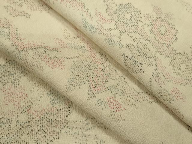 平和屋着物▽本塩沢 単衣 草花文 正絹 逸品 未使用 CABF3077ze|平和屋