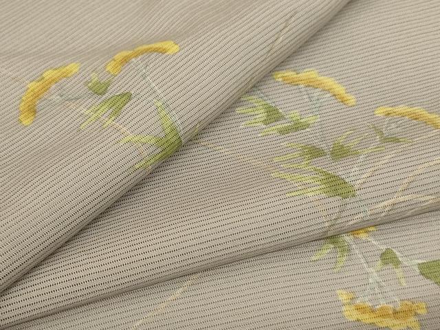 長閑やかさ屋御召しもの＊夏物 小紋 絽 墨付き 顕花植物文 正絹 珠玉 AABI0704jd