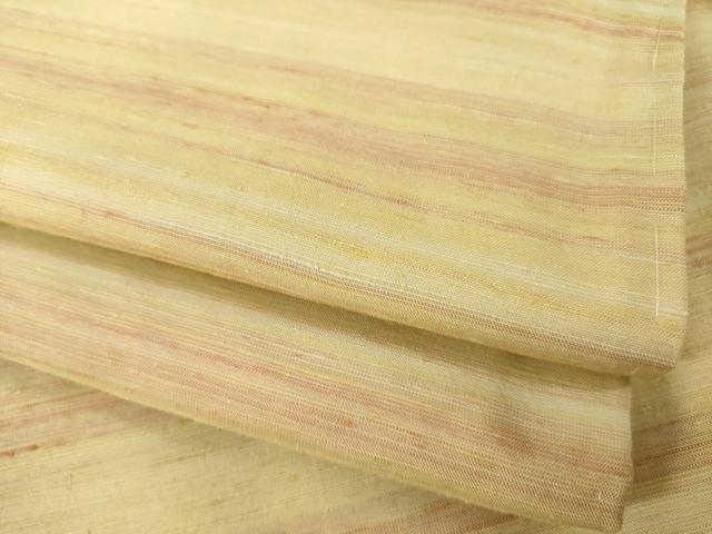 平和屋着物●紅花紬　米沢　横段霞文　正絹　逸品　AABI2408ck｜平和屋