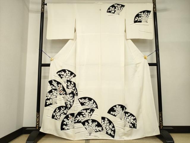 平和屋着物●訪問着　扇面花文　正絹　逸品　AABI2476ck｜平和屋