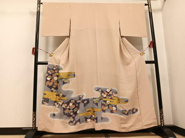 長閑やかさ屋御召しもの●打ち立てる460年・千總 色留袖 駒刺しゅう エ霞被子植物文 暈し染め 金彩 正絹 珠玉 AABI6249ph