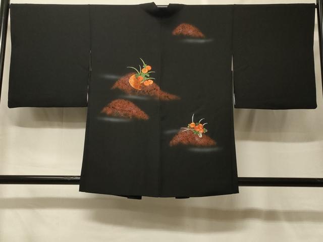 平和屋着物＃羽織　刺繍　花籠文　暈し染め　黒地　正絹　逸品　CABF9087in｜平和屋 9,360円