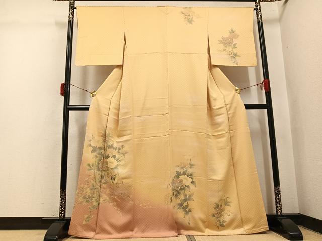 平和屋着物●訪問着　花鳥文　暈し染め　正絹　逸品　AABI4950ph｜平和屋