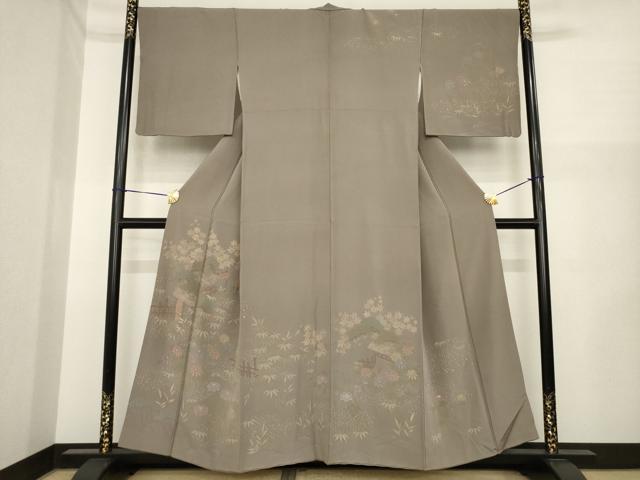 平和屋着物●訪問着　刺繍　風景文　正絹　逸品　AABI5351ck｜平和屋