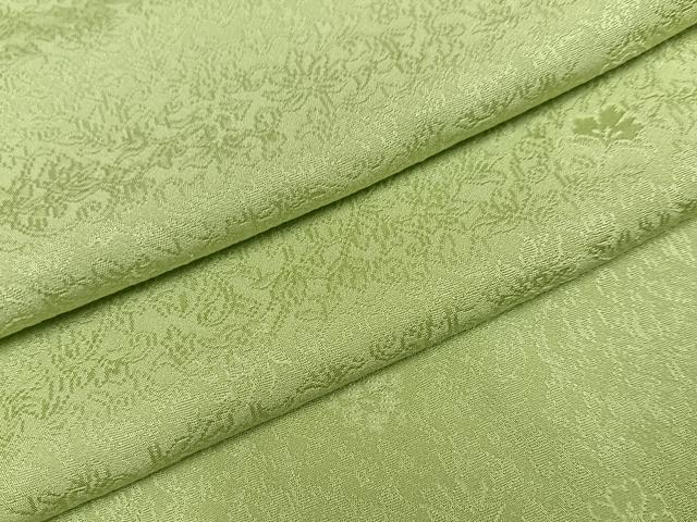 平和屋着物●上質な色無地　唐草地紋　若菜色　正絹　逸品　AABI6220ph｜平和屋