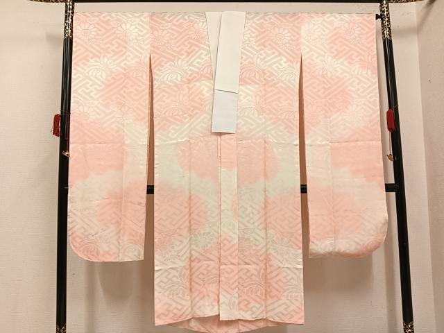 平和屋着物●振袖用長襦袢　紗綾形草花地紋　暈し染め　正絹　逸品　AABI6259ph｜平和屋