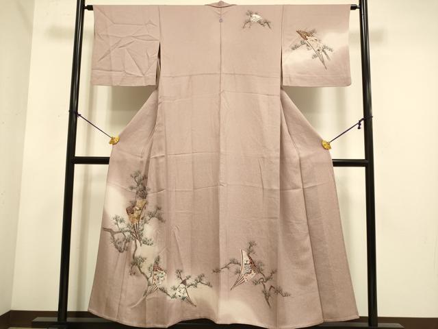 平和屋着物▽訪問着　単衣　扇花松文　暈し染め　正絹　逸品　DABE9866du｜平和屋