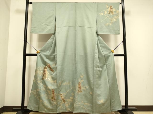 平和屋着物▽訪問着　単衣　短冊花文　金彩　正絹　逸品　DABE9868du｜平和屋 28,470円