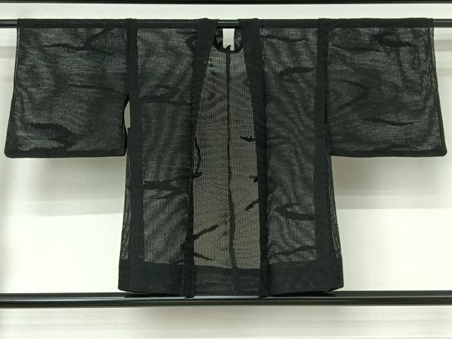 平和屋着物▽羽織　スリーシーズン　春夏秋　塵除け　流水文　黒地　正絹　逸品　AABI6966jh｜平和屋 8,541円