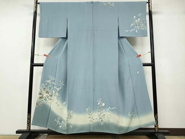 平和屋着物●訪問着　友禅　作家物　草花文　暈し染め　正絹　逸品　CABG5319ut｜平和屋