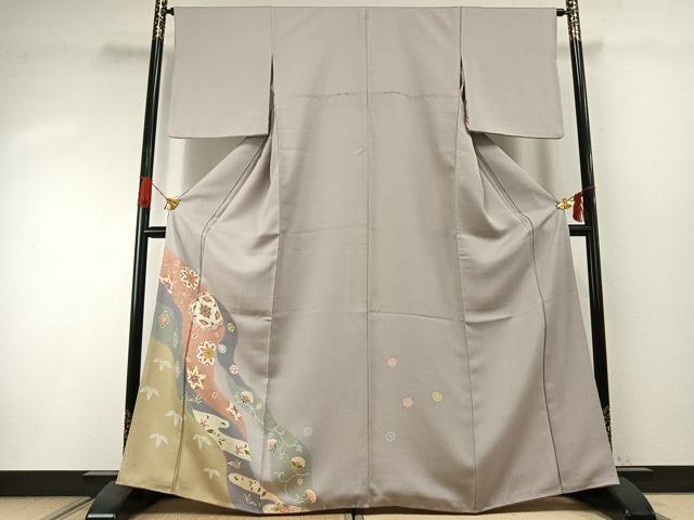 平和屋着物●訪問着　友禅　道長花文　金彩　正絹　逸品　AABI1380fy｜平和屋