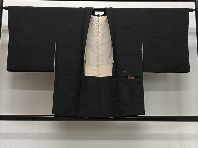 平和屋着物＃羽織　寿光織　地紙吉祥文　黒地　金銀糸　正絹　逸品　CABE5066ua｜平和屋