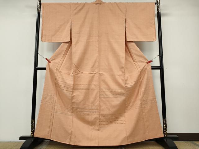 平和屋着物●訪問着 紬地 めがね織 横段吉祥文 正絹 逸品 CABF3243ut|平和屋