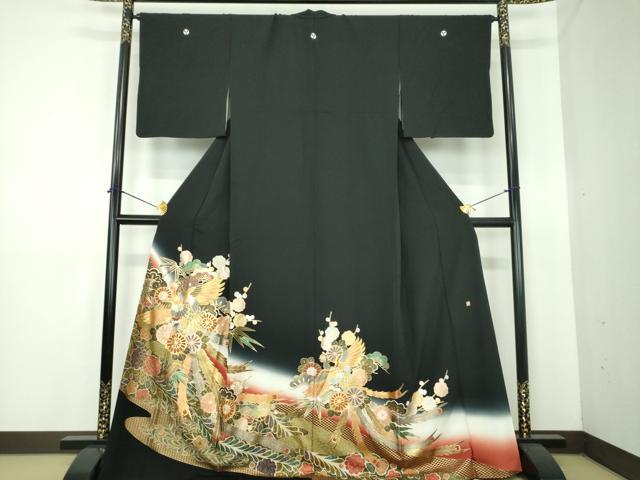平和屋着物●豪華黒留袖 作家物 鳳凰花文 金銀彩 正絹 逸品 DABE5649ps|平和屋