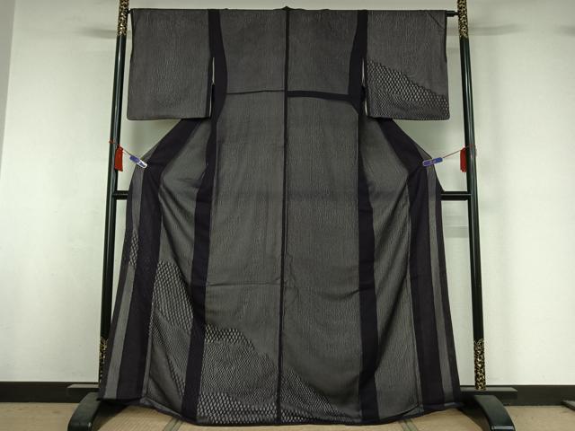 長閑やかさ屋御召しもの▽短い訪問着 無双 紗袷 紗×絽 網目文 正絹 珠玉 AABI7008jh