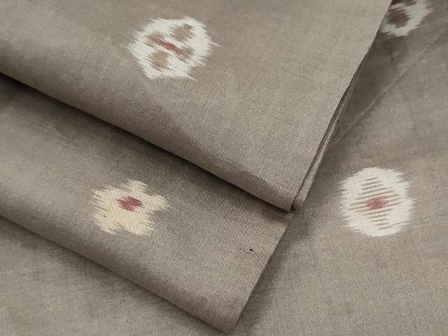 平和屋着物▽上質な紬　単衣　吉祥花文　正絹　逸品　CABG2662th｜平和屋