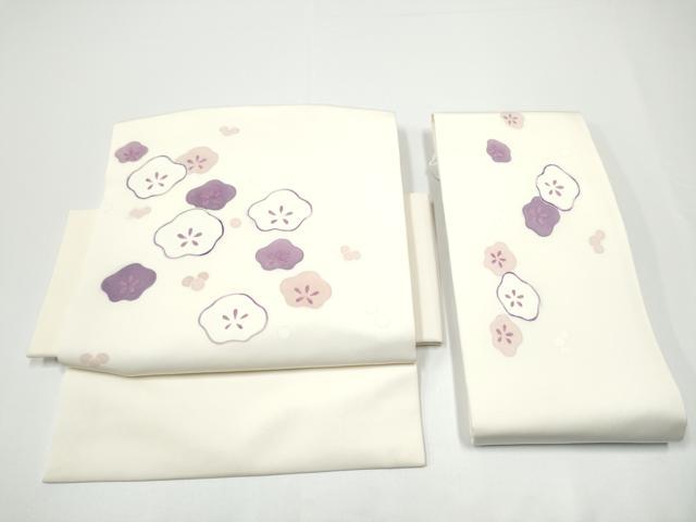 長閑やかさ屋お召しもの●塩瀬 つけ帯 ろうけつ染 舞梅文 正絹 珠玉 CABG6141hy