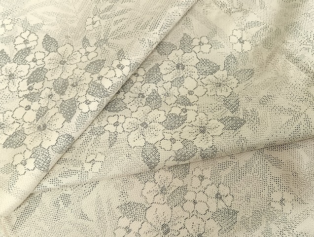 平和屋着物●本場大島紬　白大島　９マルキ　紫陽花　正絹　逸品　AABI4448ck｜平和屋
