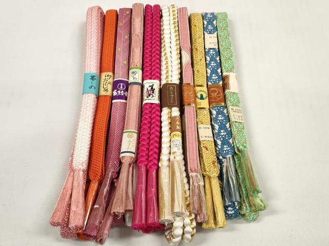 平和屋着物●和装小物 帯締め10本セット 手組 笹浪組 金糸 めいくやまと 逸品 未使用 DABC1212zzz
