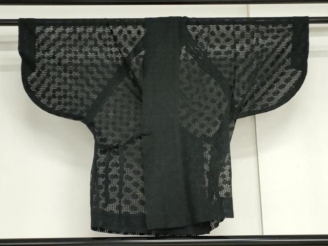 平和屋着物▽道中着　スリーシーズン　春夏秋　塵除け　黒地　正絹　逸品　AABI7183cs｜平和屋