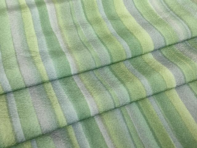 平和屋着物▽上質な小紋　単衣　縞　正絹　逸品　DABE4659az｜平和屋