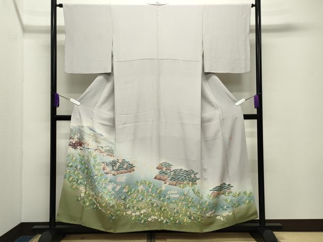 平和屋着物●本加賀友禅作家　前川哲　色留袖　飛鳥松梅文　暈し染め　正絹　逸品　CABD9404gh｜平和屋