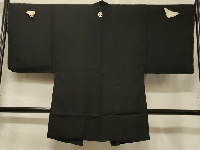 長閑やかさ屋お召しもの＃成人男性 長羽織 黒紋付 高島屋取りまわし 正絹 珠玉 未当て嵌める CABF1255インチ