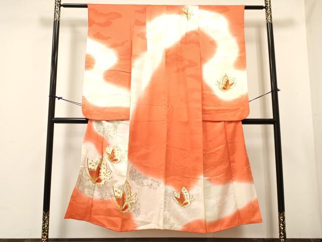 長閑やかさ屋御召しもの∵お嬢さん 十三参り ちびっ子 祝着 駒刺しゅう 花蝶文 暈し染め 銀彩 珠玉 DABC5437ma