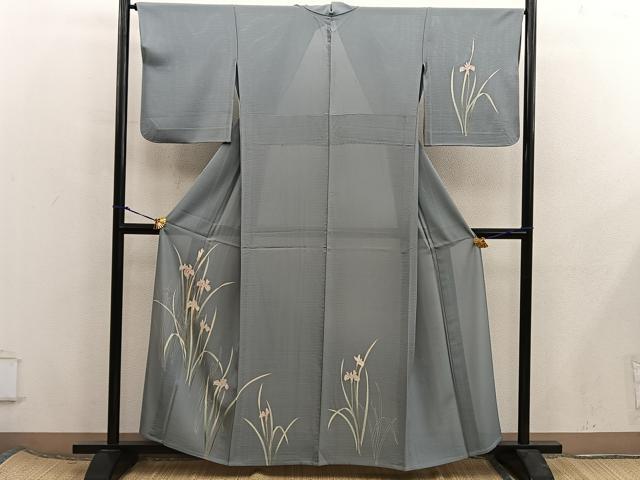 平和屋着物＊夏物　訪問着　絽　友禅　草花文　正絹　逸品　BAAX8138mz｜平和屋