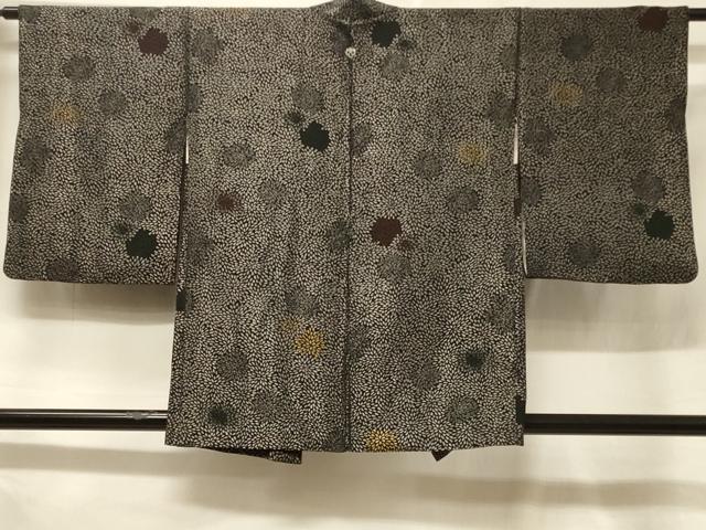 平和屋着物#羽織 寿光織 菊づくし 黒地 金銀糸 正絹 逸品 CABF1278in|平和屋