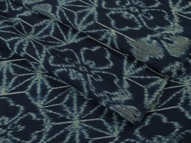 長閑やかさ屋中央局▽御前上等 弓浜絣 綿 単衣 花菱 麻の葉 珠玉 DZAB6535kh6