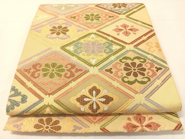 長閑やかさ屋御召しもの●六通柄袋帯 唐織 花菱文 金糸 正絹 珠玉 CABH4697vp