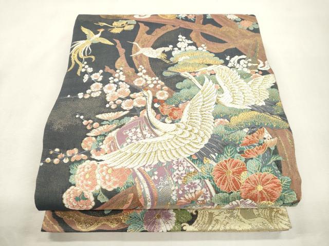 長閑やかさ屋御召しもの●両面 両方向 全通柄袋帯 羽衣天女博説 浄瑠璃絵巻 金糸 正絹 珠玉 CABH6688dy