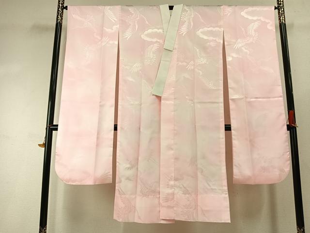 長閑やかさ屋御召しもの●振袖用長襦袢 無双仕立てもの 飛鶴地紋 暈し染め 洗える御召しもの AABI9124fy