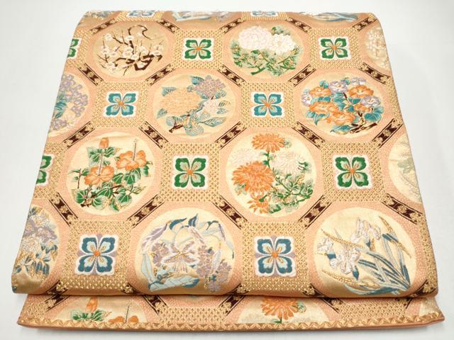 長閑やかさ屋御召しもの●六通柄袋帯 唐織 蜀江花丸文 金糸 正絹 珠玉 CABH5051hy