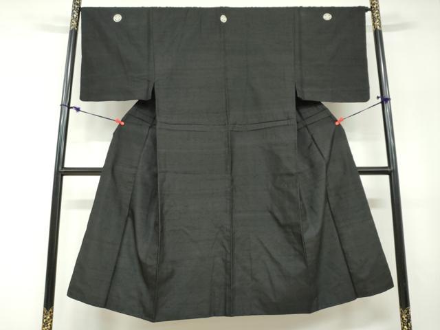 長閑やかさ屋お召しもの●成人男性 黒紋付 紬地 正絹 珠玉 DABF1594ud