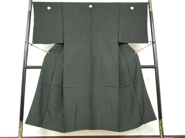 長閑やかさ屋御召しもの●成人男性 黒紋付 正絹 珠玉 DABF1598ud