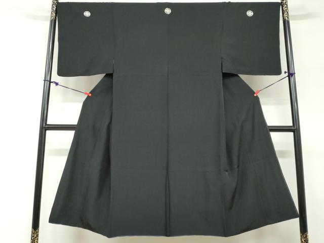 長閑やかさ屋御召しもの●成人男性 黒紋付 正絹 珠玉 DABF1599ud