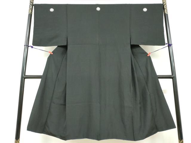 長閑やかさ屋お召しもの●成人男性 黒紋付 正絹 珠玉 DABF1600ud