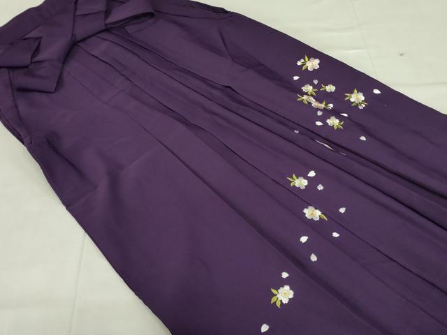 長閑やかさ屋御召しもの●お上さん 行灯袴 総刺しゅう 舞桜 金糸 洗える御召しもの DABF3691op