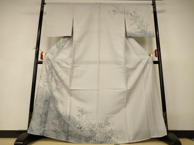 平和屋着物*夏物 訪問着 絽 駒刺繍 流水草花文 金彩 正絹 逸品 AABI6639jd|平和屋