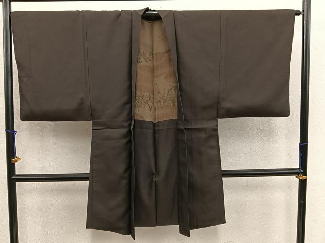 長閑やかさ屋お召しもの＃成人男性 羽織 赤墨色 正絹 珠玉 BAAX5196mz
