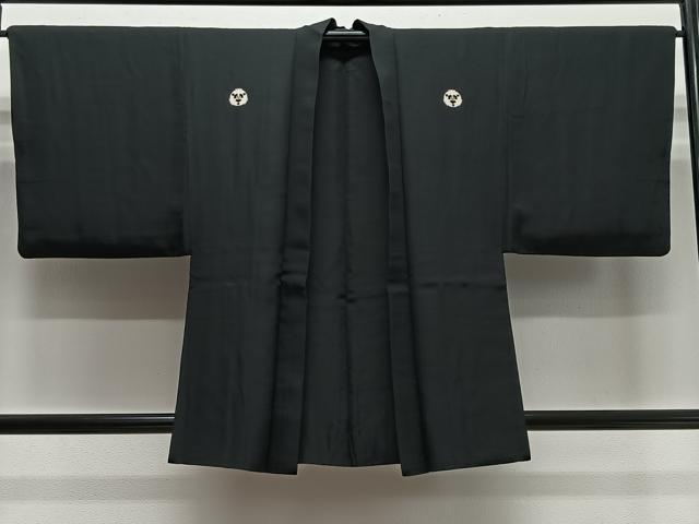 長閑やかさ屋お召しもの＃成人男性 羽織 黒紋付 正絹 珠玉 CABH3259ua