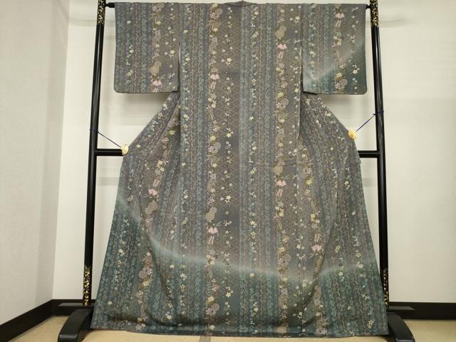 平和屋着物●訪問着　辻が花　草花文　暈し染め　金彩　正絹　逸品　AABI6876ck｜平和屋