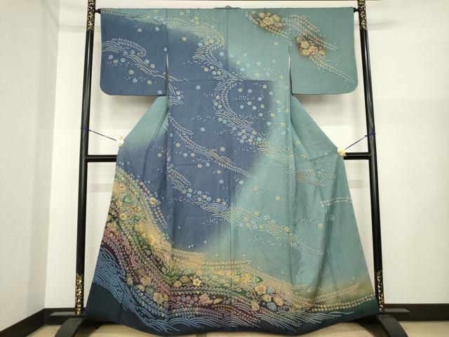 平和屋着物●訪問着　辻が花　絞り　刺繍　暈し染め　金糸　正絹　逸品　AABI6900ck｜平和屋 38,025円