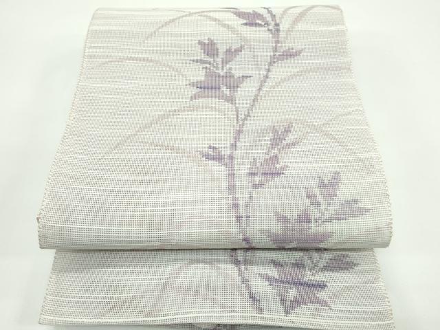 長閑やかさ屋御召しもの＊夏物 八寸名古屋帯 顕花植物文 正絹 珠玉 CABF4687rv