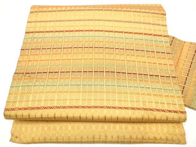 平和屋着物●九寸名古屋帯　吉野間道　正絹　逸品　CABH4811hy｜平和屋