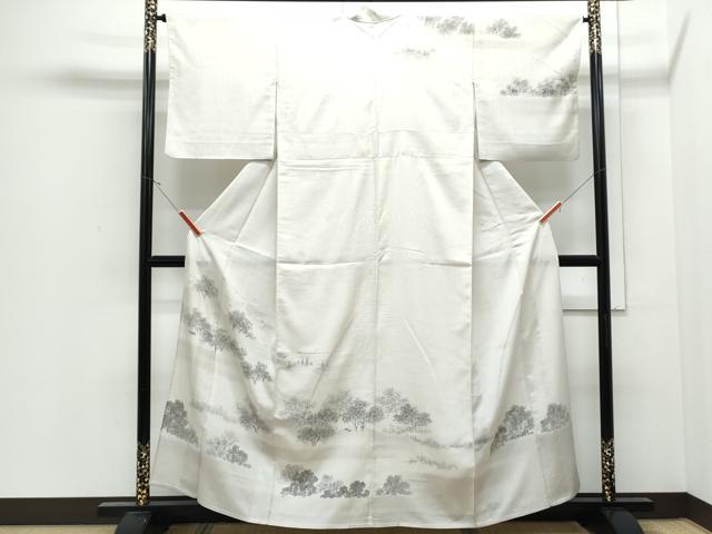 平和屋着物*夏物 訪問着 紬地 樹林文 正絹 逸品 CABJ0898th|平和屋