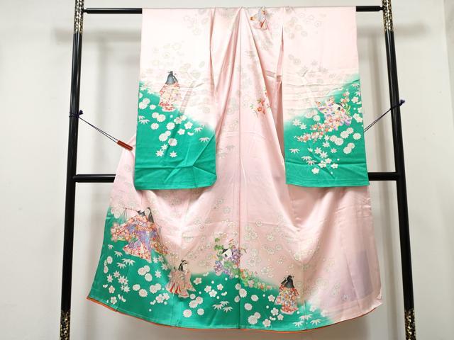 平和屋着物[]七五三　女の子　子供　祝着　駒刺繍　童子花文　暈し染め　金彩　仮絵羽　逸品　未使用　DABE7316ma｜平和屋 16,614円